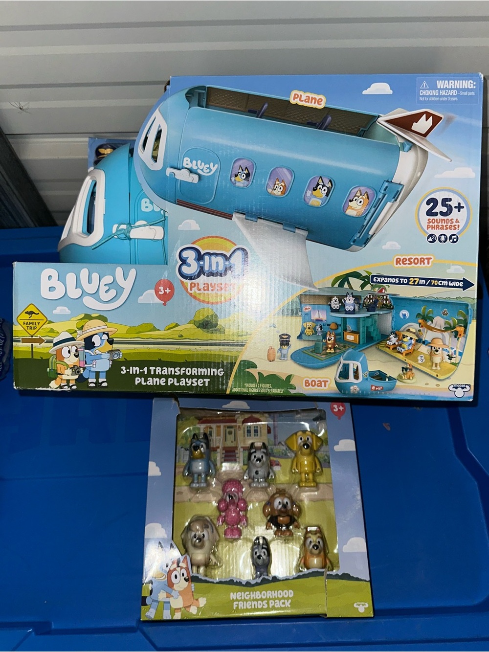 3-in-1 Transforming Plane Playset - Blue with Neighborhood Characters